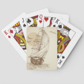 Vintages Segelboot Spielkarten (Rückseite)