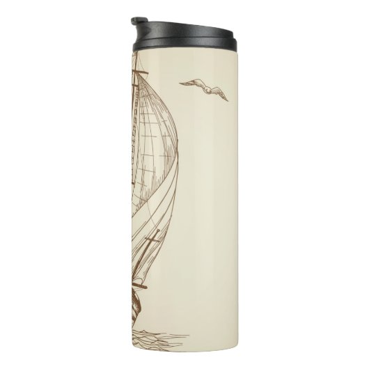 Vintages Segelboot Thermosbecher (Nach rechts gedreht)