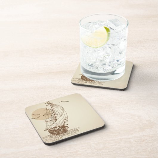 Vintages Segelboot Untersetzer (Rechte Seite)