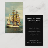 Vintages Segelboot Visitenkarte (Vorne/Hinten)