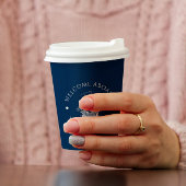 Vintages Segelboot Weiß & Blau - Illustration Pappbecher