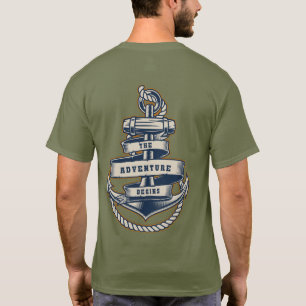 Vintages Segeln Ankerlocke Das Abenteuer beginnt T-Shirt