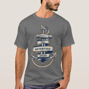Vintages Segeln Ankerlocke Das Abenteuer beginnt T-Shirt