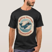 Vintages Segeln durch Connecticut Whale T-Shirt (Vorderseite)