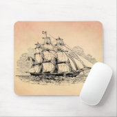 Vintages Segeln-Schiff Mousepad (Mit Mouse)