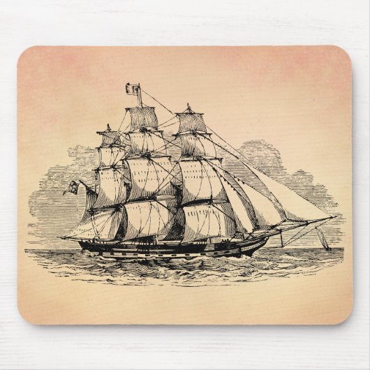 Vintages Segeln-Schiff Mousepad (Vorne)