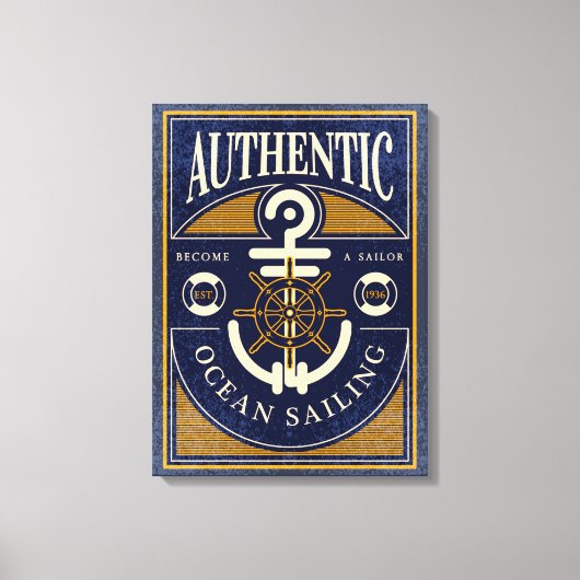 Vintages Segelposter Leinwanddruck (Vorderseite)