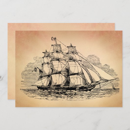 Vintages Segelschiff (Vorne/Hinten)