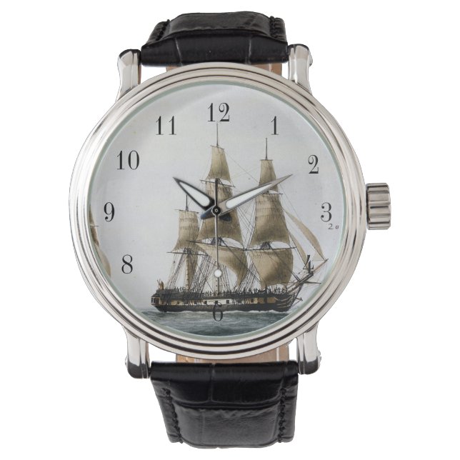 Vintages Segelschiff Armbanduhr (Vorderseite)
