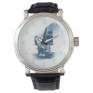 Vintages Segelschiff - Farbe wählen Armbanduhr