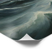 Vintages Segelschiff in der OzeanIllustration Poster (Ecke)