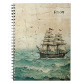 Vintages Segelschiff Notizblock (Vorderseite)