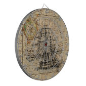 Vintages Segelschiff und alte europäische Karte Dartscheibe (Vorderseite Links)