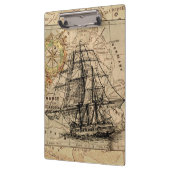 Vintages Segelschiff und alteuropäisches Schiff Klemmbrett (Links)