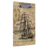 Vintages Segelschiff und alteuropäisches Schiff Klemmbrett (Rechts)