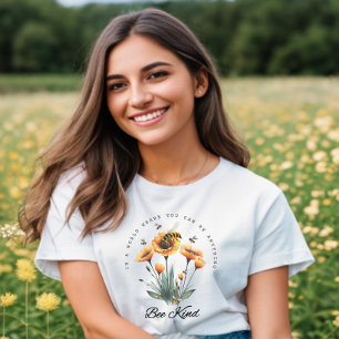Vintages Seien Sie freundlich beweisen Blumenzette T-Shirt