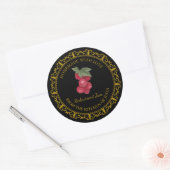 Vintages, selbstgefertigtes Redcurrant-Jam-Label Runder Aufkleber (Umschlag)