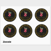 Vintages, selbstgefertigtes Redcurrant-Jam-Label Runder Aufkleber (Blatt)