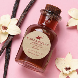 Vintages, selbstgefertigtes Vanilla Extrahieren Runder Aufkleber