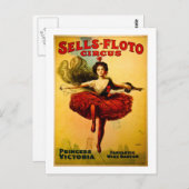 Vintages Sells Floto Circus Poster Postkarte (Vorne/Hinten)