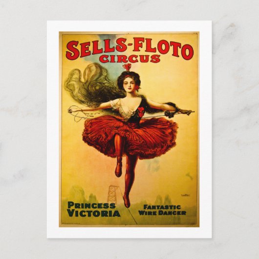 Vintages Sells Floto Circus Poster Postkarte (Vorderseite)