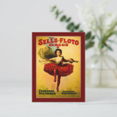 Vintages Sells Floto Circus Poster Postkarte (Stehend Vorderseite)
