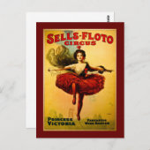 Vintages Sells Floto Circus Poster Postkarte (Vorne/Hinten)