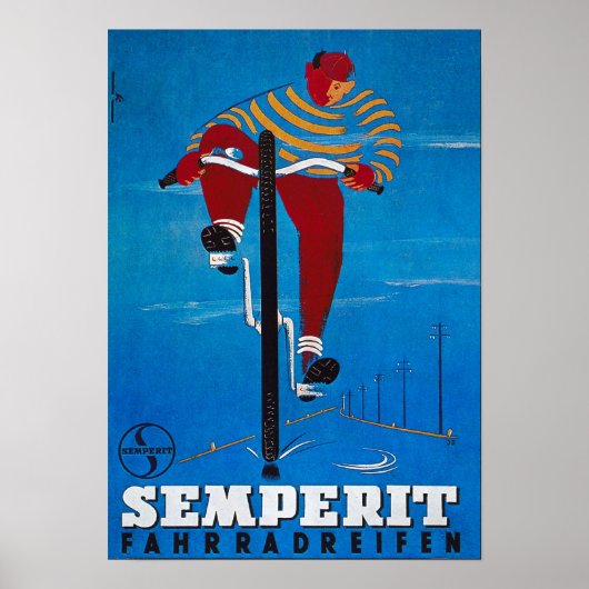 Vintages Semperit der Fahrradwerbung Poster (Vorne)