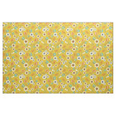 Vintages Senf-Gelb-BlumenBlumen-Muster Stoff (Fat Quarter (45,7 x 55,9 cm))