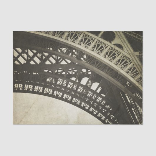 Vintages Sepia Eiffel Tower Arch Decoupage Seidenpapier (Vorderseite)