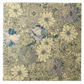 Vintages Sepia floral Fliese (Vorderseite)