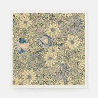 Vintages Sepia floral Serviette