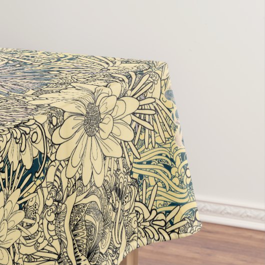 Vintages Sepia floral Tischdecke (Beispiel)