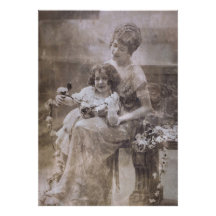 Vintages Sepia Mother & Child Portrait
