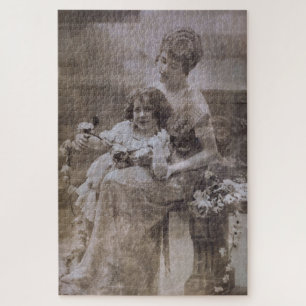 Vintages Sepia Mother & Child Portrait Puzzle