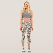 Vintages Sepia-Muster (10) Capri Leggings (Vorderseite)