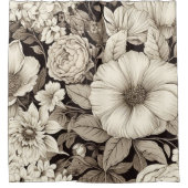 Vintages Sepia-Muster (12) Duschvorhang (Vorderseite)