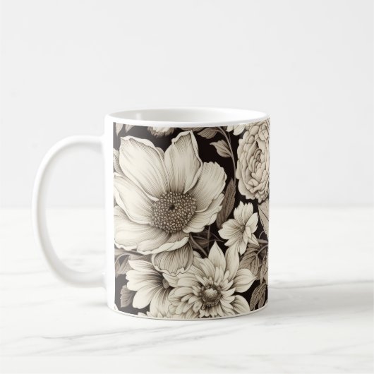 Vintages Sepia-Muster (12) Kaffeetasse (Links)