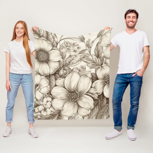 Vintages Sepia-Muster (13) Fleecedecke (Beispiel)