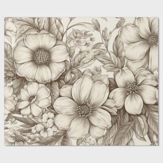 Vintages Sepia-Muster (13) Geschenkpapier (Flach)