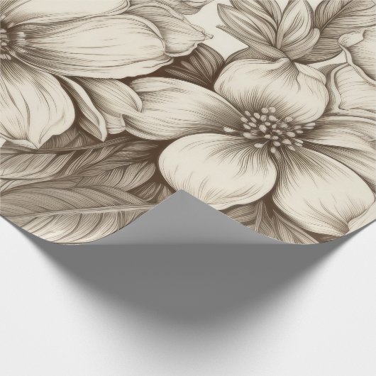 Vintages Sepia-Muster (13) Geschenkpapier (Ecke)