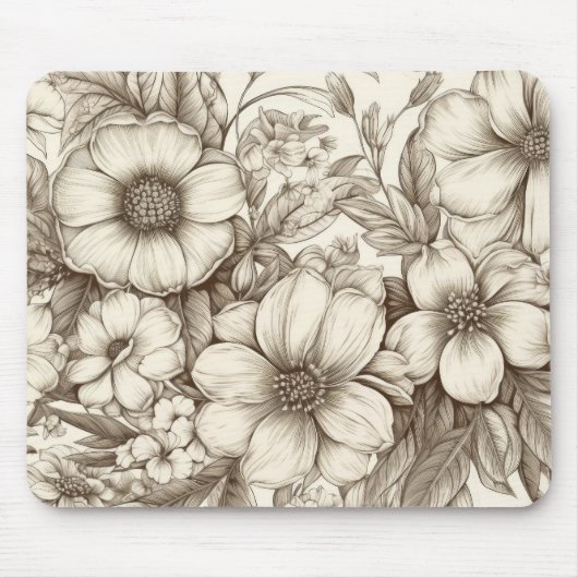 Vintages Sepia-Muster (13) Mousepad (Vorne)