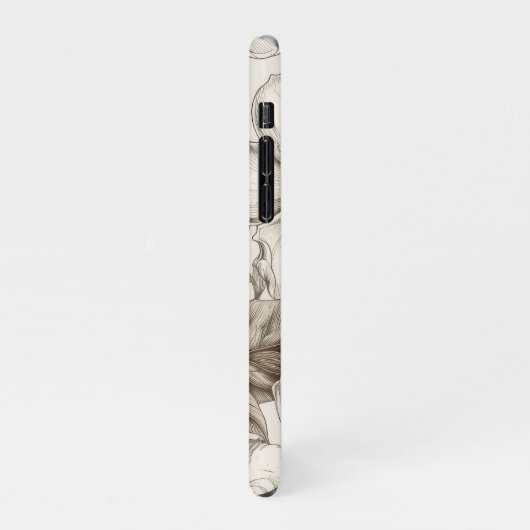 Vintages Sepia-Muster (14) iPhone Hülle (Linke Seite)