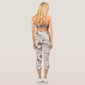 Vintages Sepia-Muster (15) Capri Leggings (Rückseite)