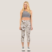 Vintages Sepia-Muster (15) Capri Leggings (Vorderseite)