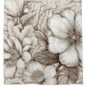 Vintages Sepia-Muster (15) Duschvorhang (Vorderseite)