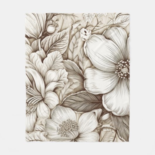 Vintages Sepia-Muster (15) Fleecedecke (Vorderseite)