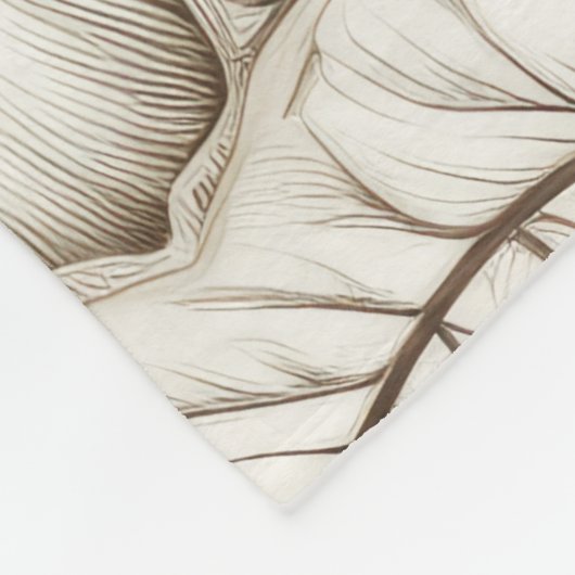 Vintages Sepia-Muster (15) Fleecedecke (Ecke)