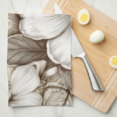 Vintages Sepia-Muster (15) Geschirrtuch (Viertel Falte)