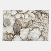 Vintages Sepia-Muster (15) Geschirrtuch (Horizontal)